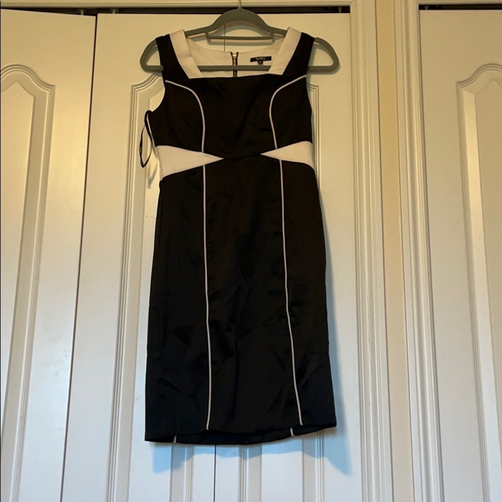 Xoxo black and white satin dress  size 7/8